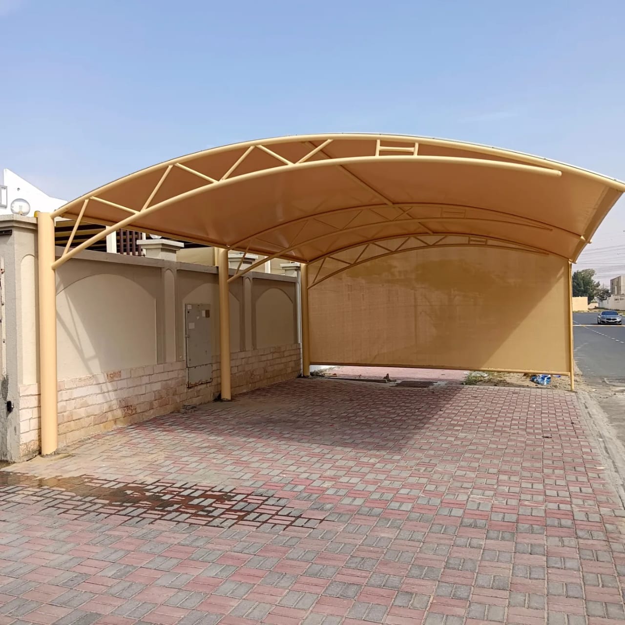 Car parking shade installation in Ajman UAE
